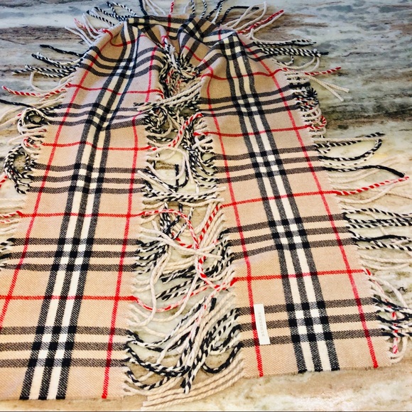 Burberry Accessories - Burberry Cashmere Fringe Scarf